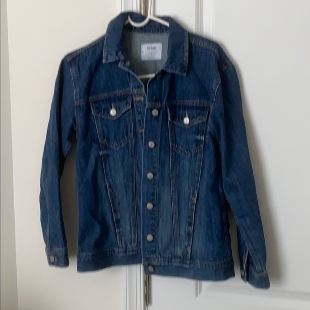 Of navy denim jacket